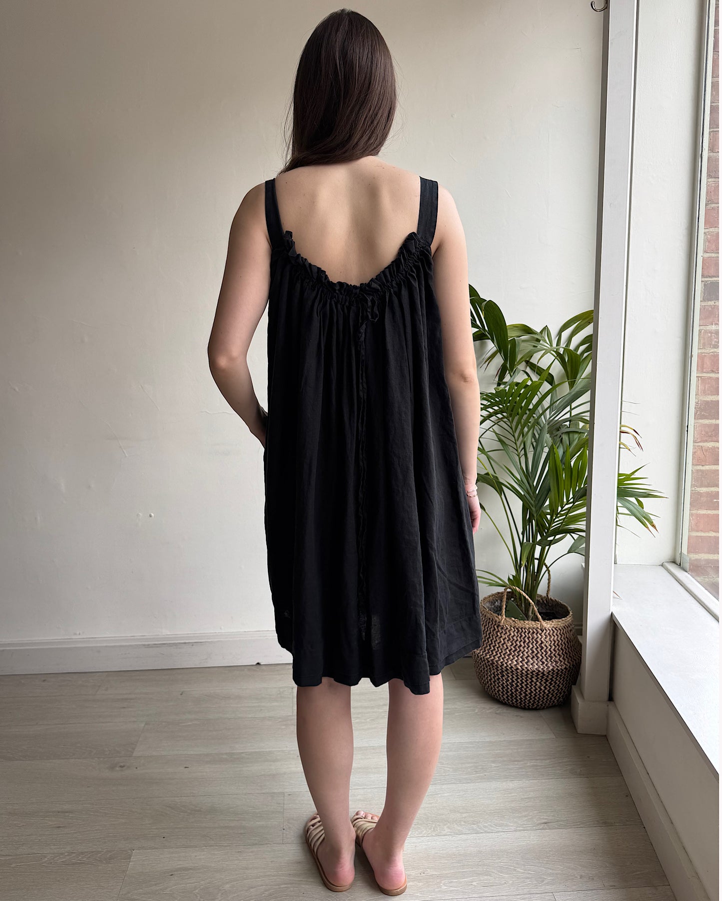Black Linen Dress ~ Size S
