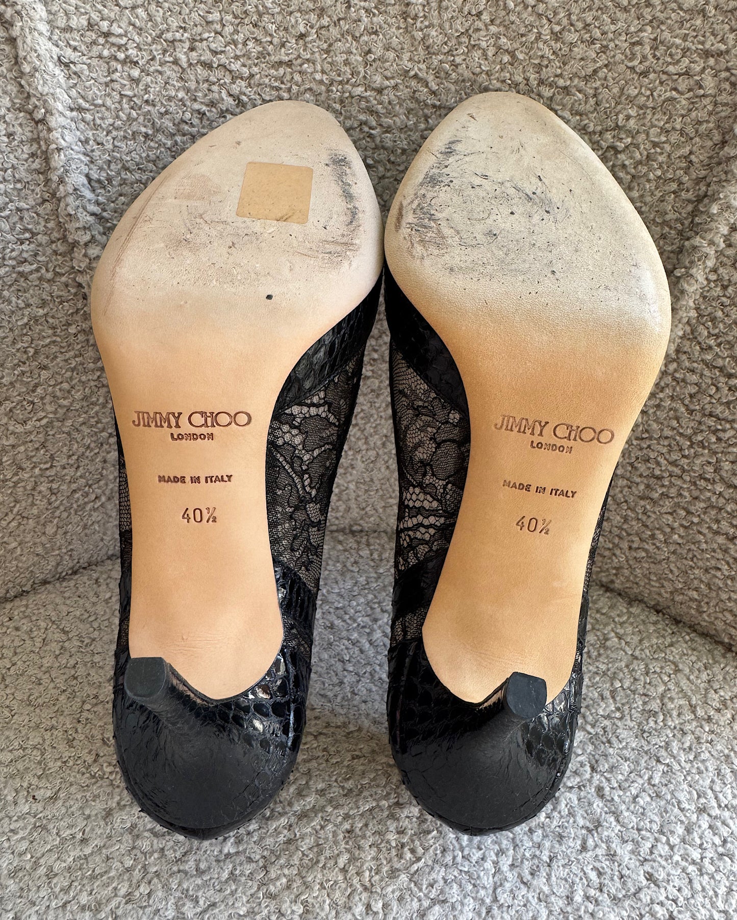 Snakeskin & Lace Heels ~ Size 7.5