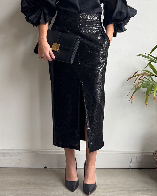 Black Sequin Skirt ~ Size 8