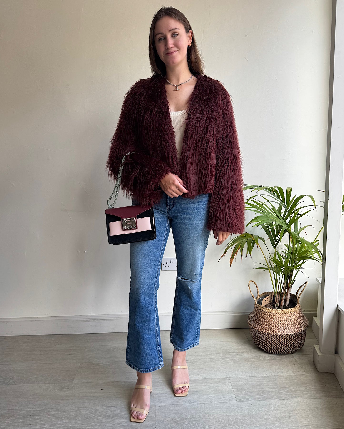 Faux Shearling Jacket ~ Size S