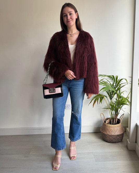 Faux Shearling Jacket ~ Size S