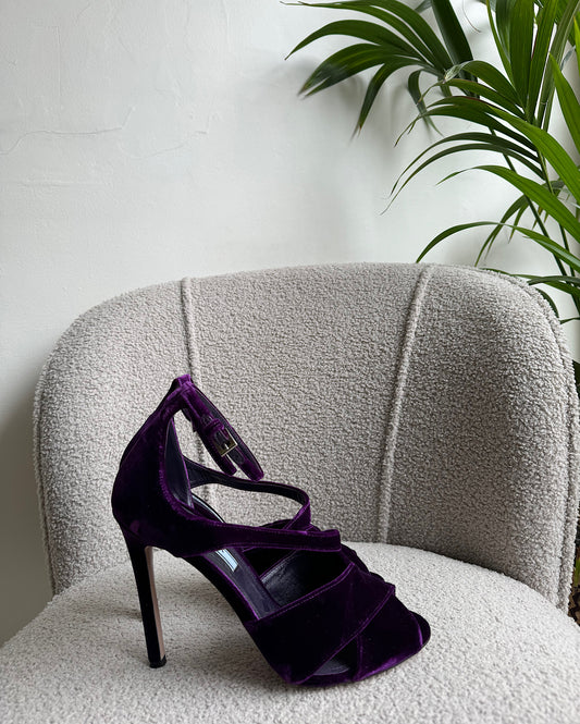 Purple Velvet Heels ~ Size 5.5