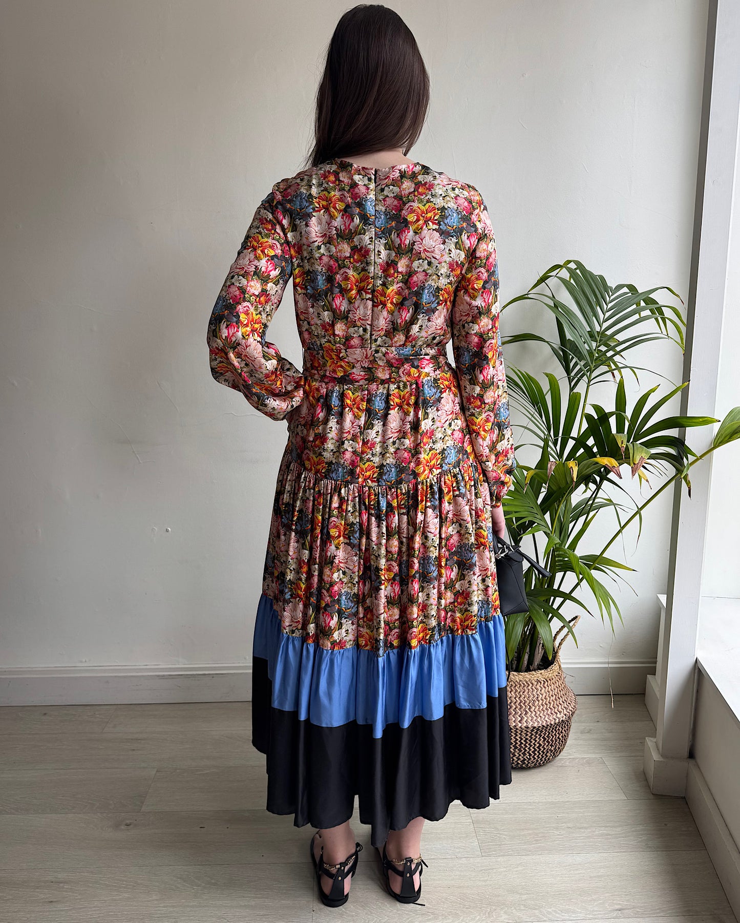 Floral Silk Dress ~ Size 10