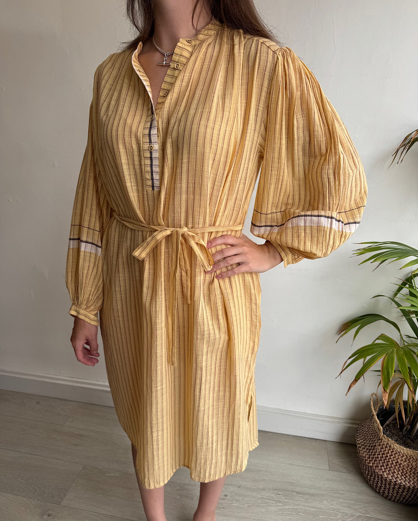 Yellow Stripe Dress ~ Size 8-12