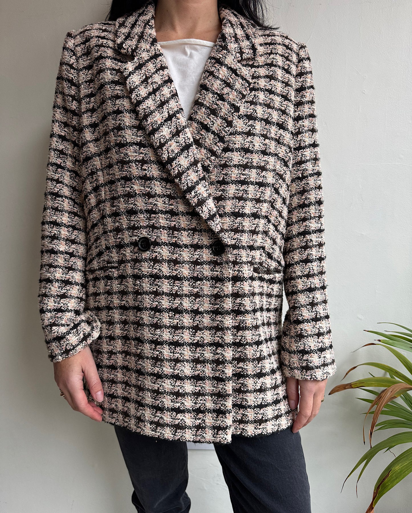 Houndstooth Check Jacket ~ Size S