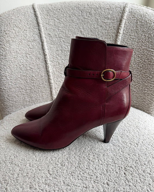 Celine Burgundy Ankle Boots ~ Size 6.5