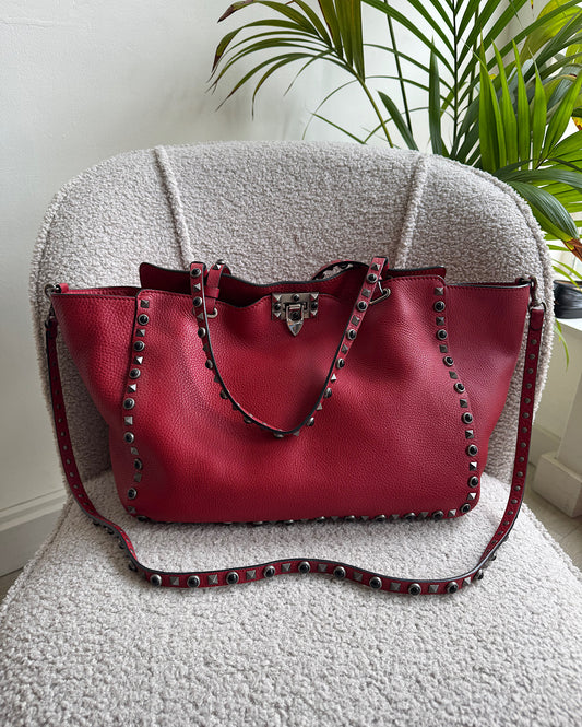 Red Rockstud Tote