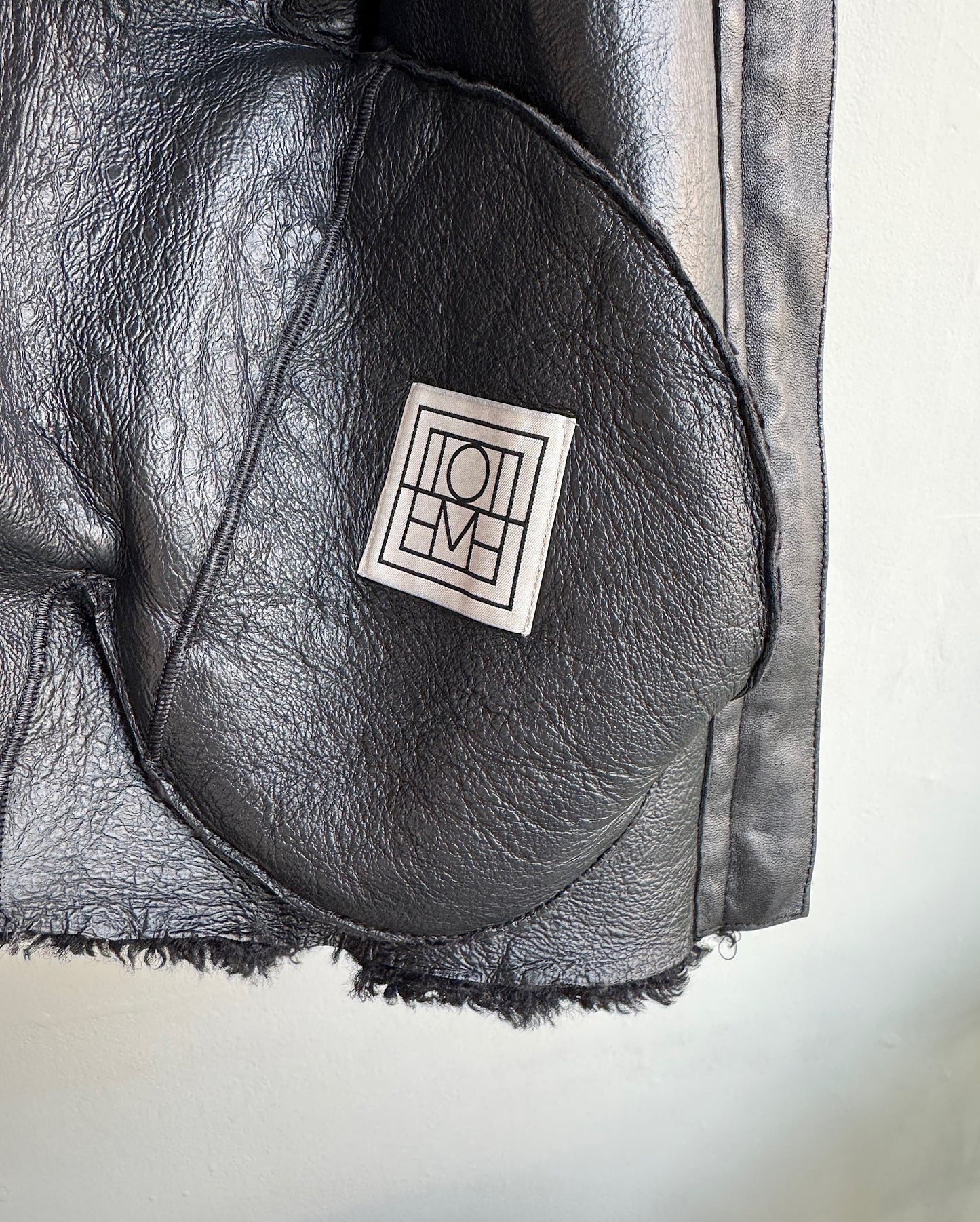 Black Shearling Jacket ~ Size 8