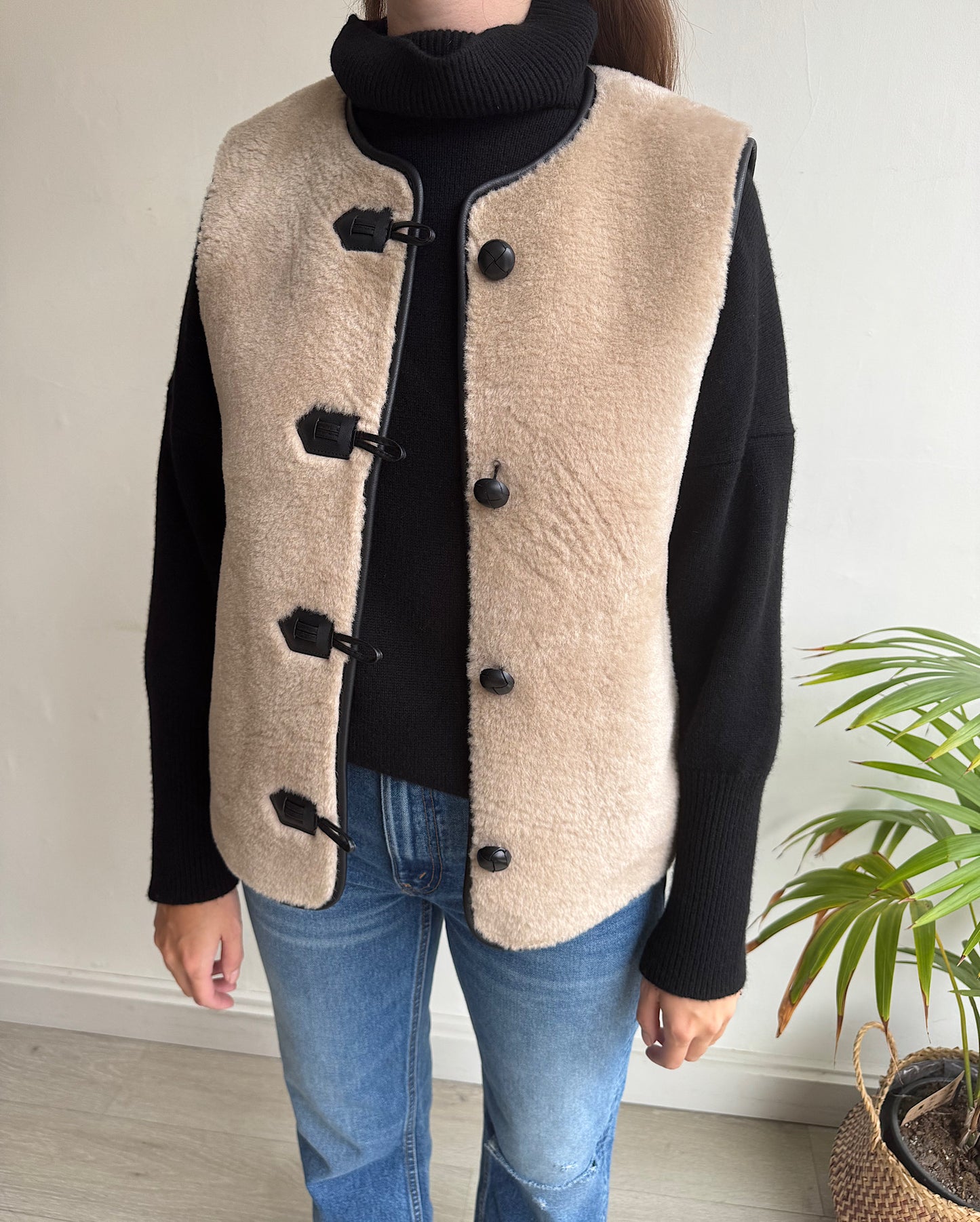 Faux Shearling Gilet ~ M