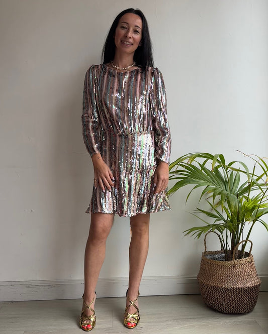 Rixo Kyla Sequin Mini Dress ~ Size S