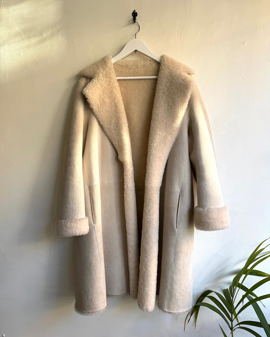 Cream Shearling Coat ~ Size 8/12