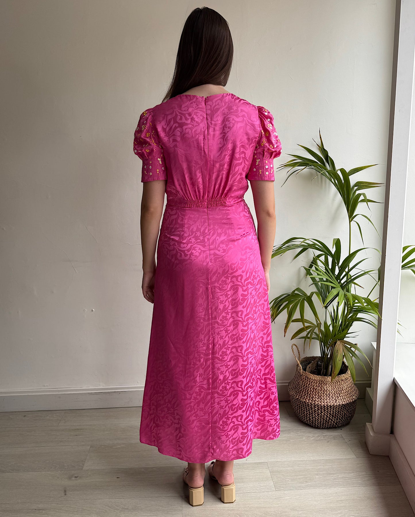 Pink Embroidered Dress ~ Size 10