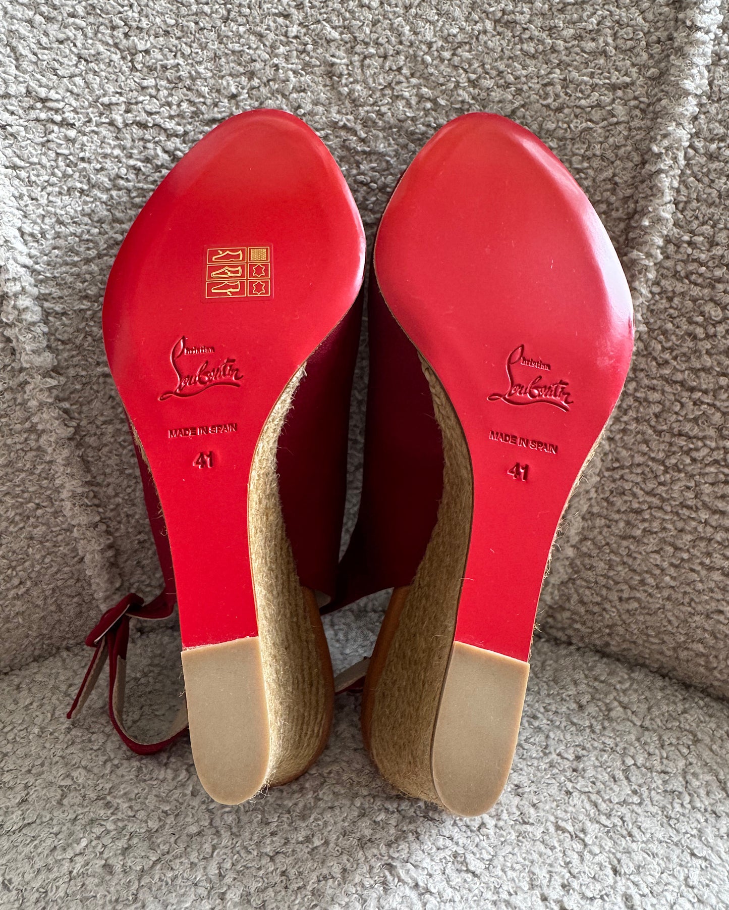Dark Red Satin Slingback Wedges ~ Size 8