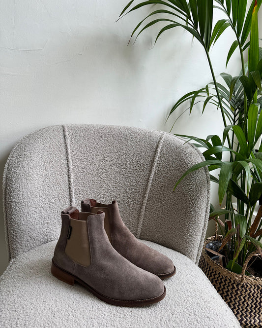 Taupe Suede Boots ~ Size 4