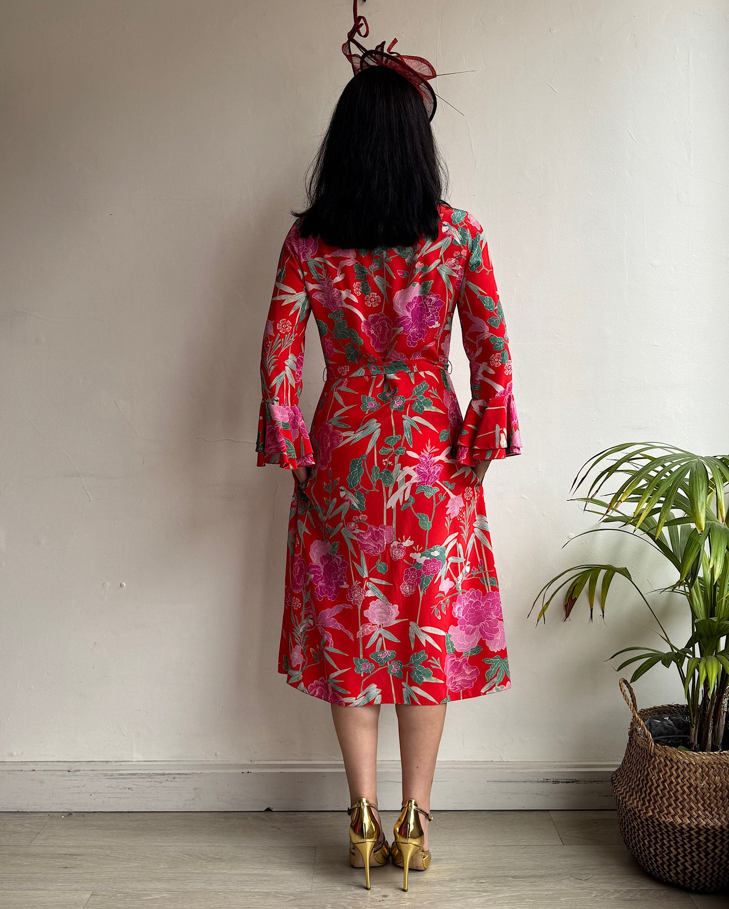 Beulah Red Silk Dress ~ Size 8