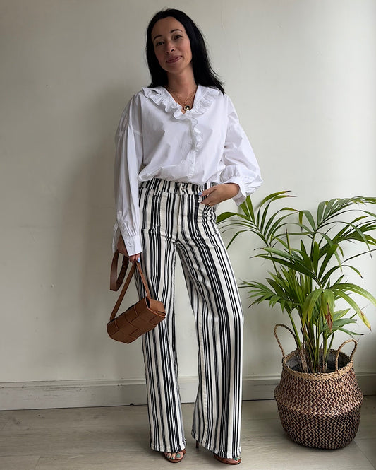 Striped Slim Palazzo Pants ~ Size 25/26