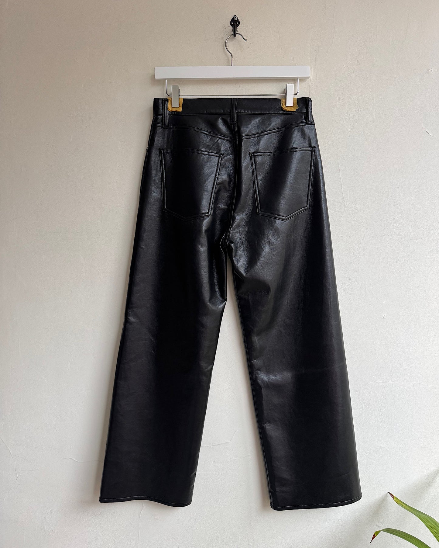 Black Leather REN Jeans ~ Size 27