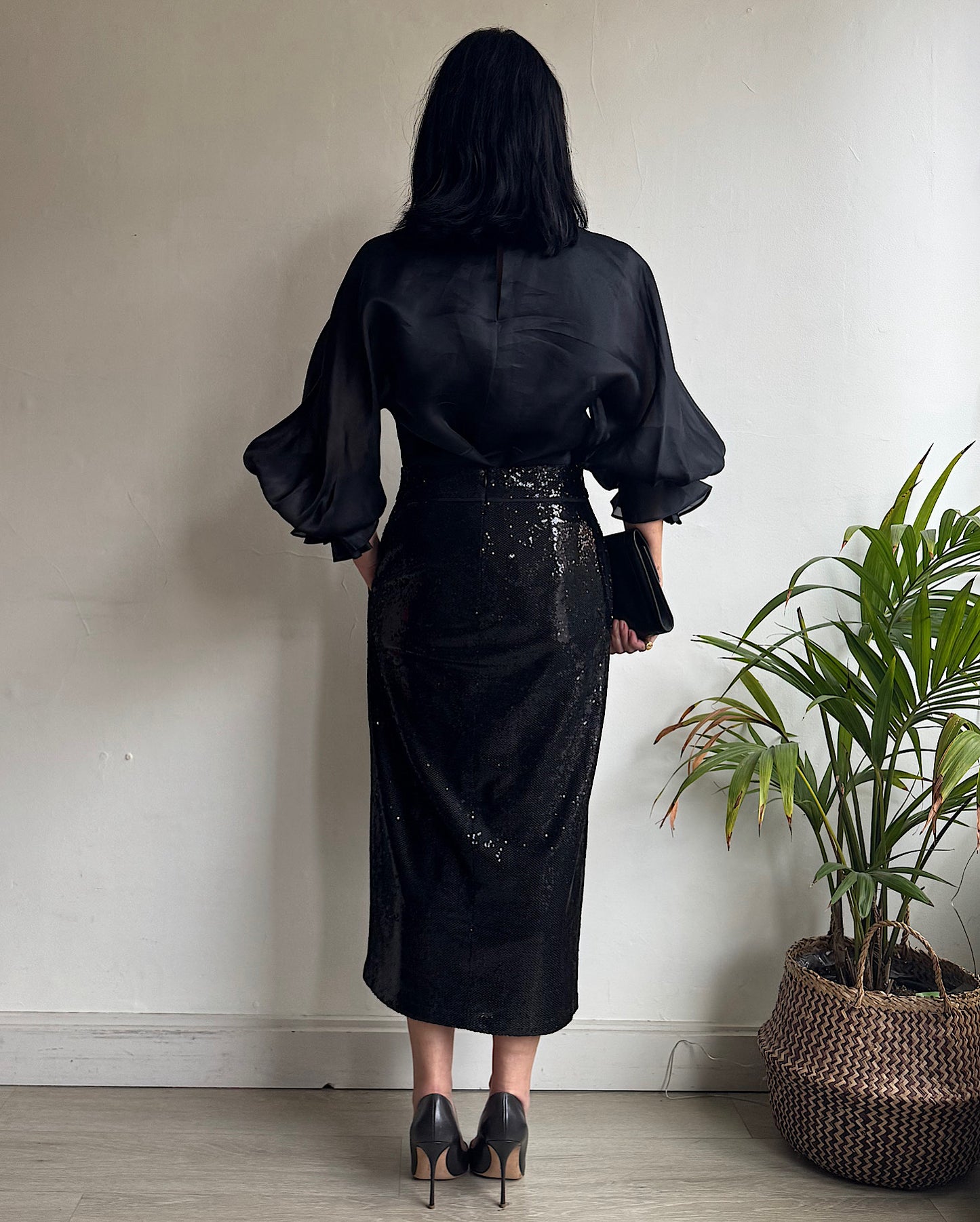 Black Silk Blouse ~ size 10