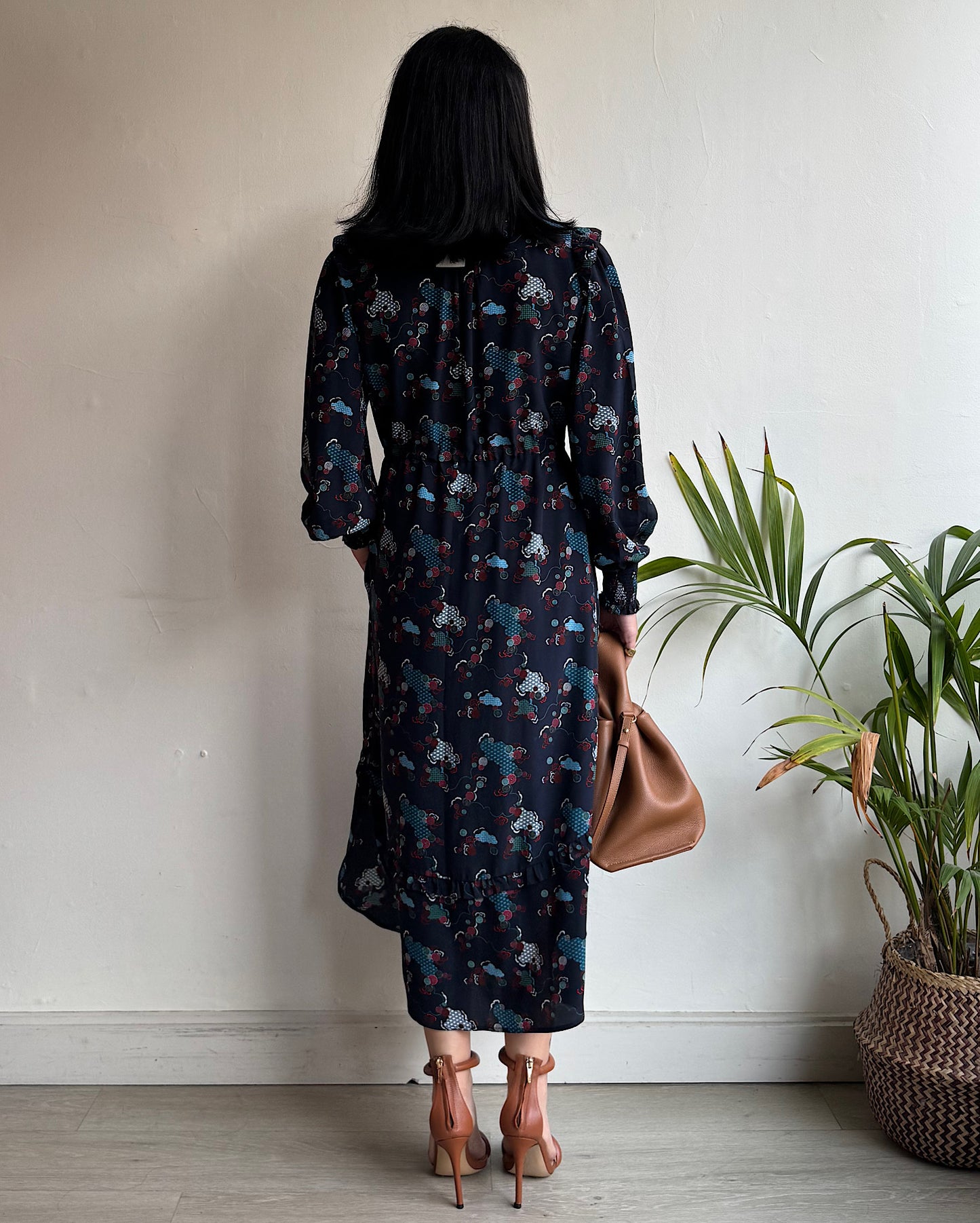 Silk Patterned Dress ~ Size 8