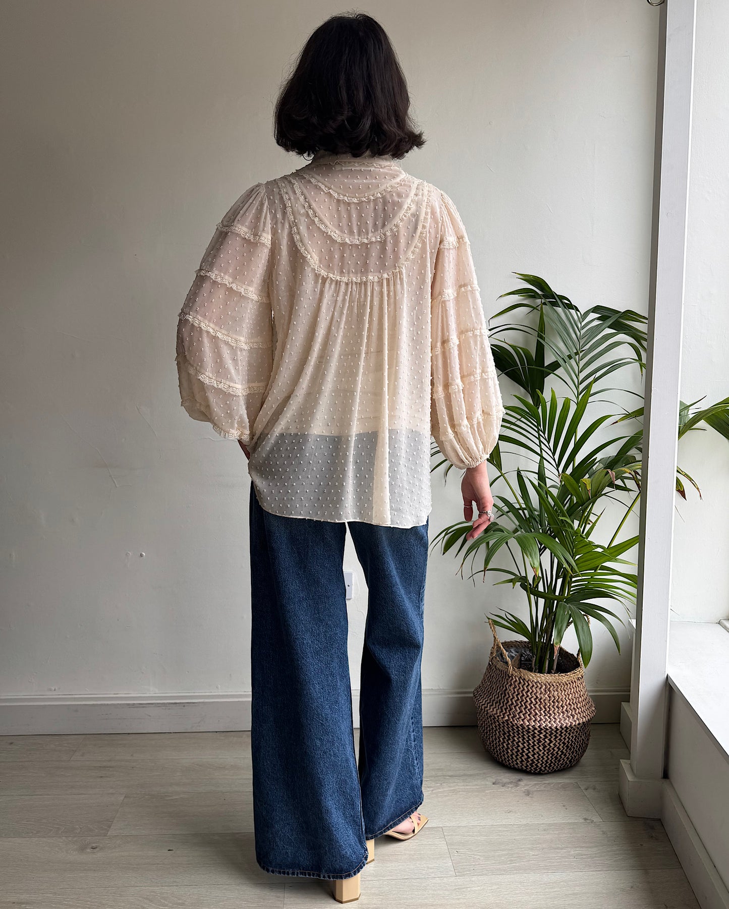 Cream Blouse ~ Size L