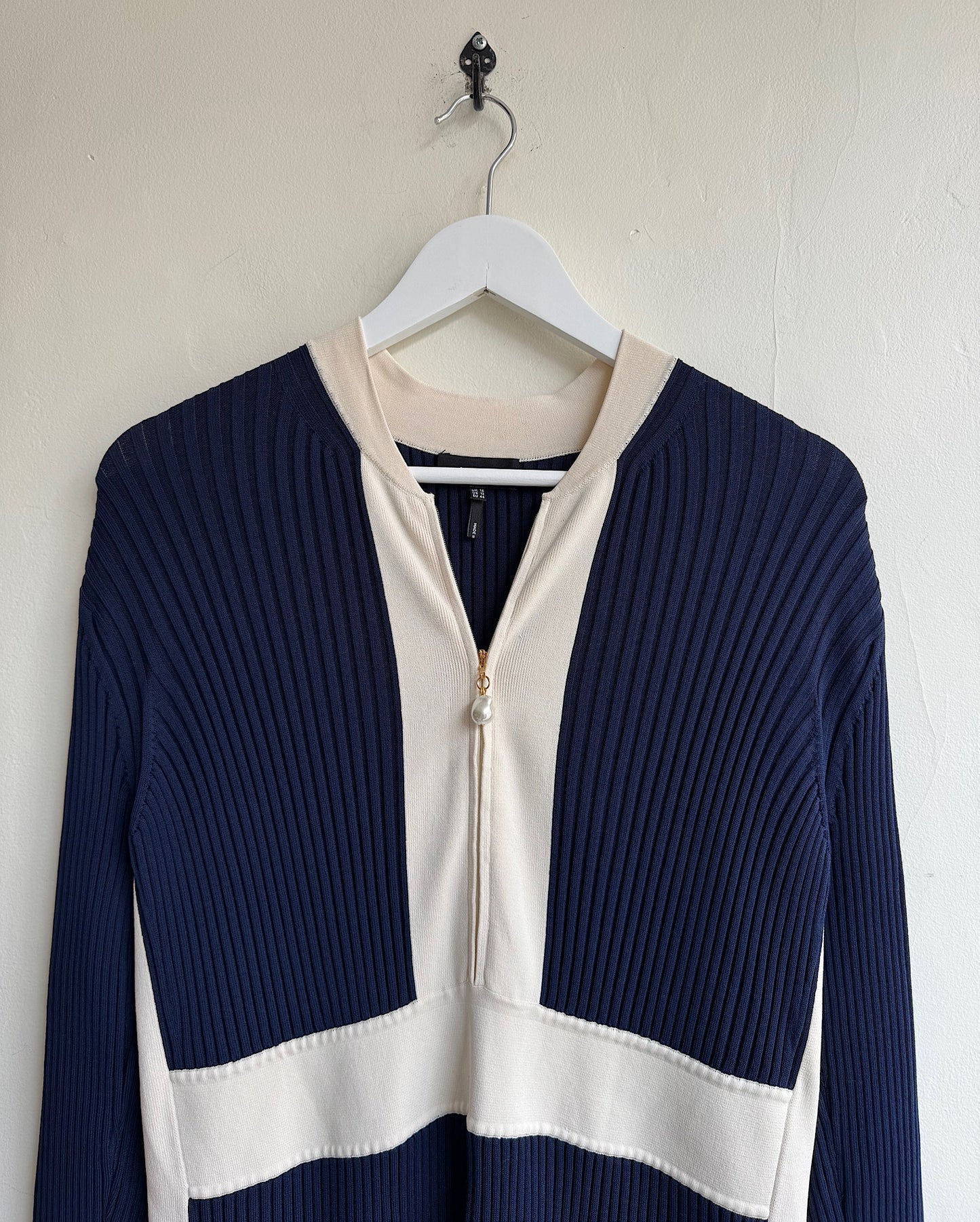 Navy Ribbed Dress ~ Size 16