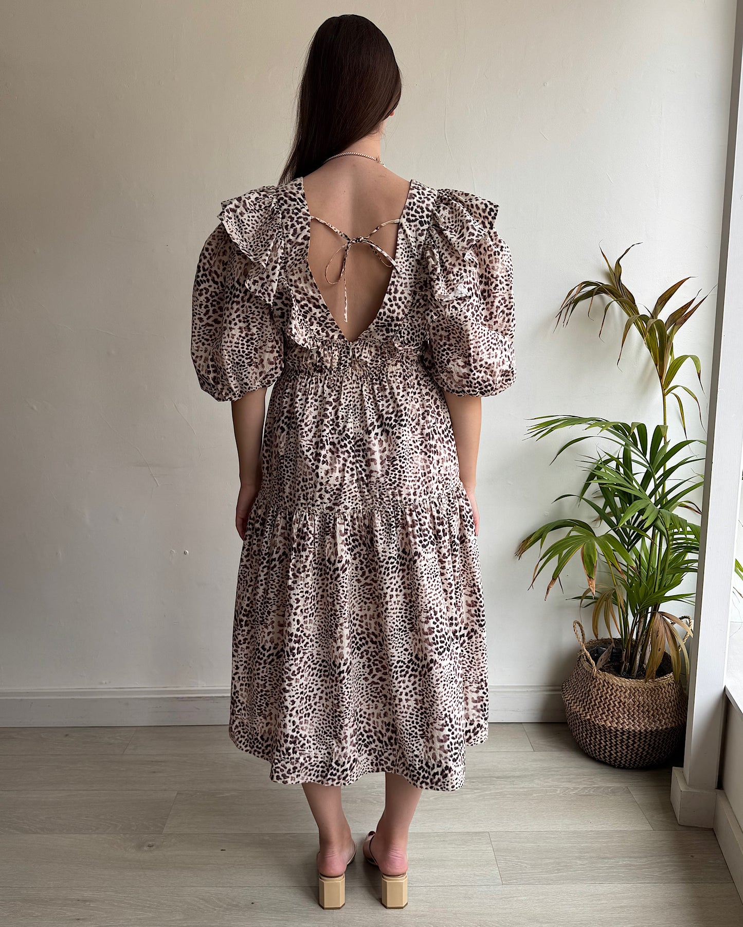 Animal Print Ruffle Dress ~ Size 10