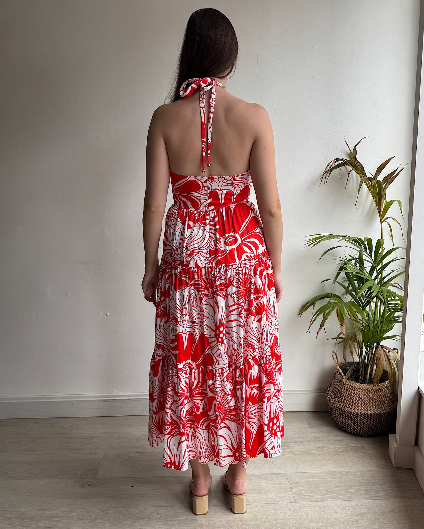 SALE Red and White Patterned Dress ~ Size 12