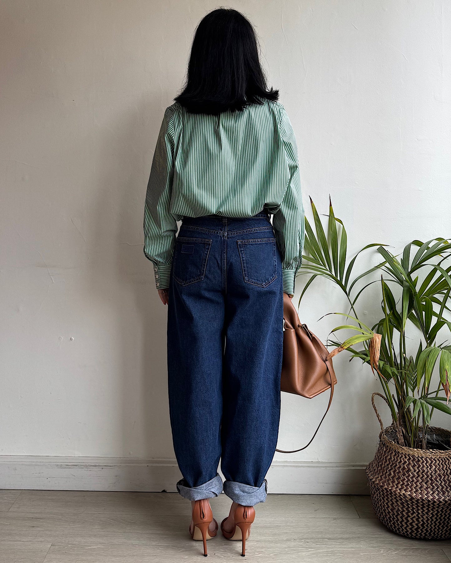 Green Striped Shirt ~ Size S