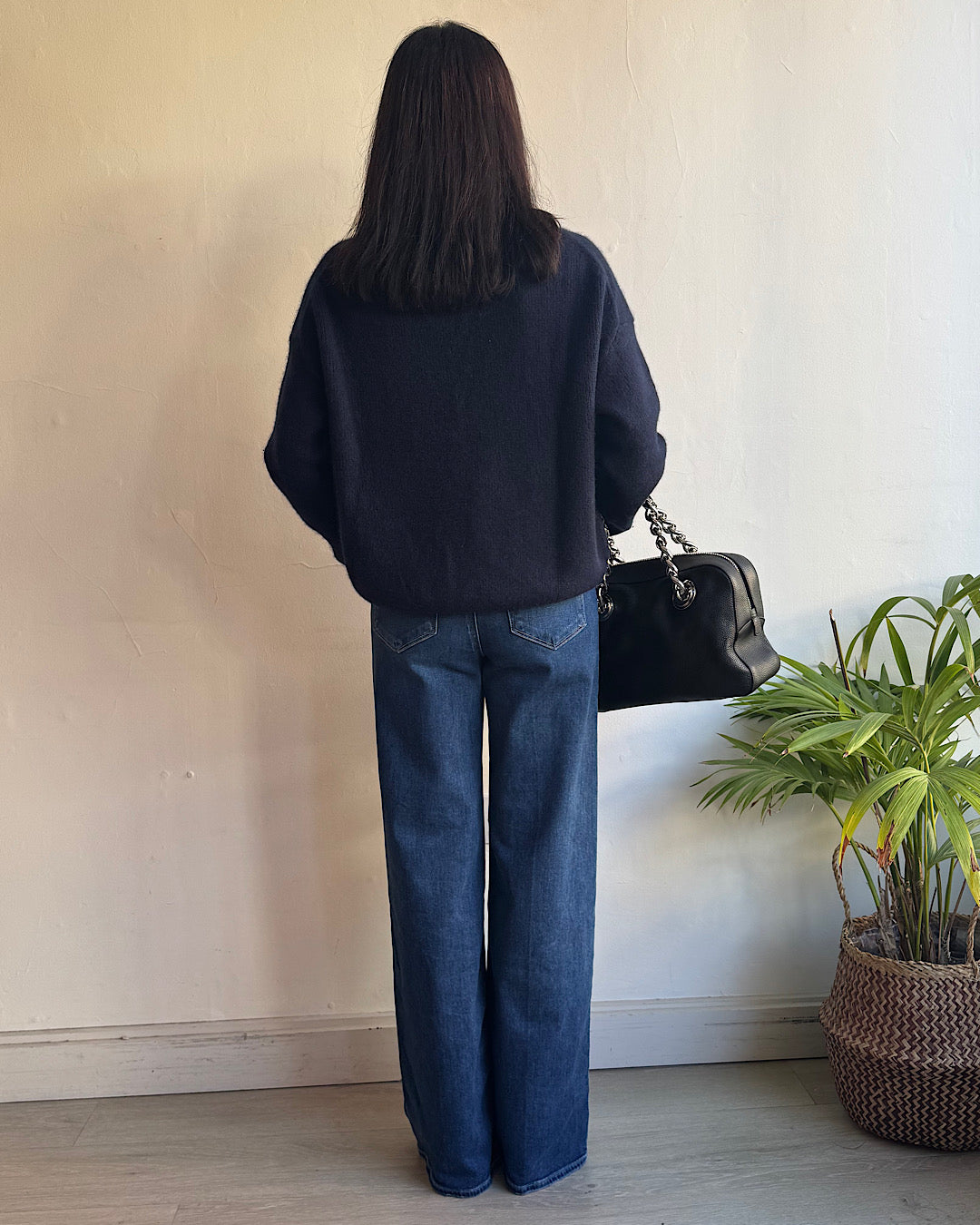 Arch4 Navy Cashmere V Neck Jumper ~ Size XS