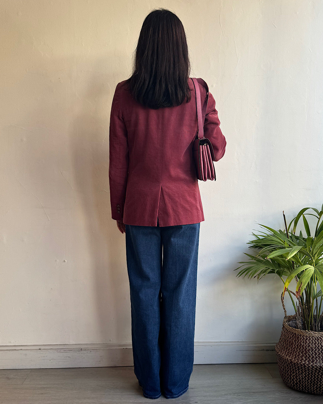Wyse Dark Pink Needlecord Blazer ~ Size S