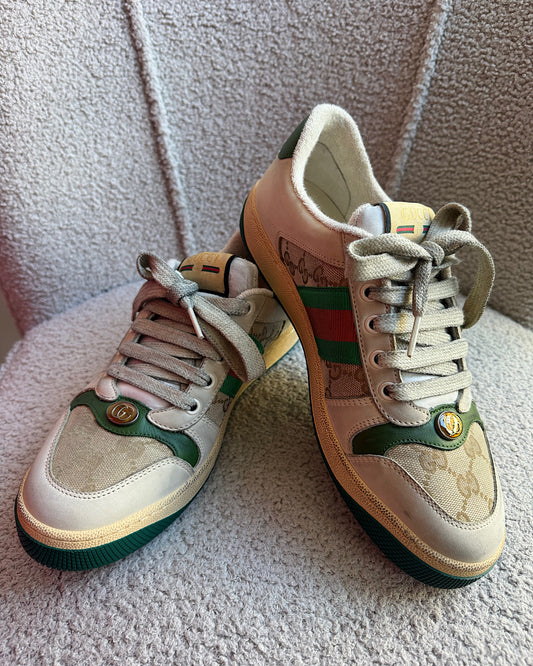 Gucci Screener Monogrammed Trainers ~ Size 6.5