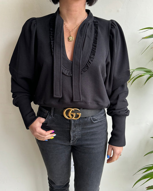 Black Top With Neck Tie ~ Size XS