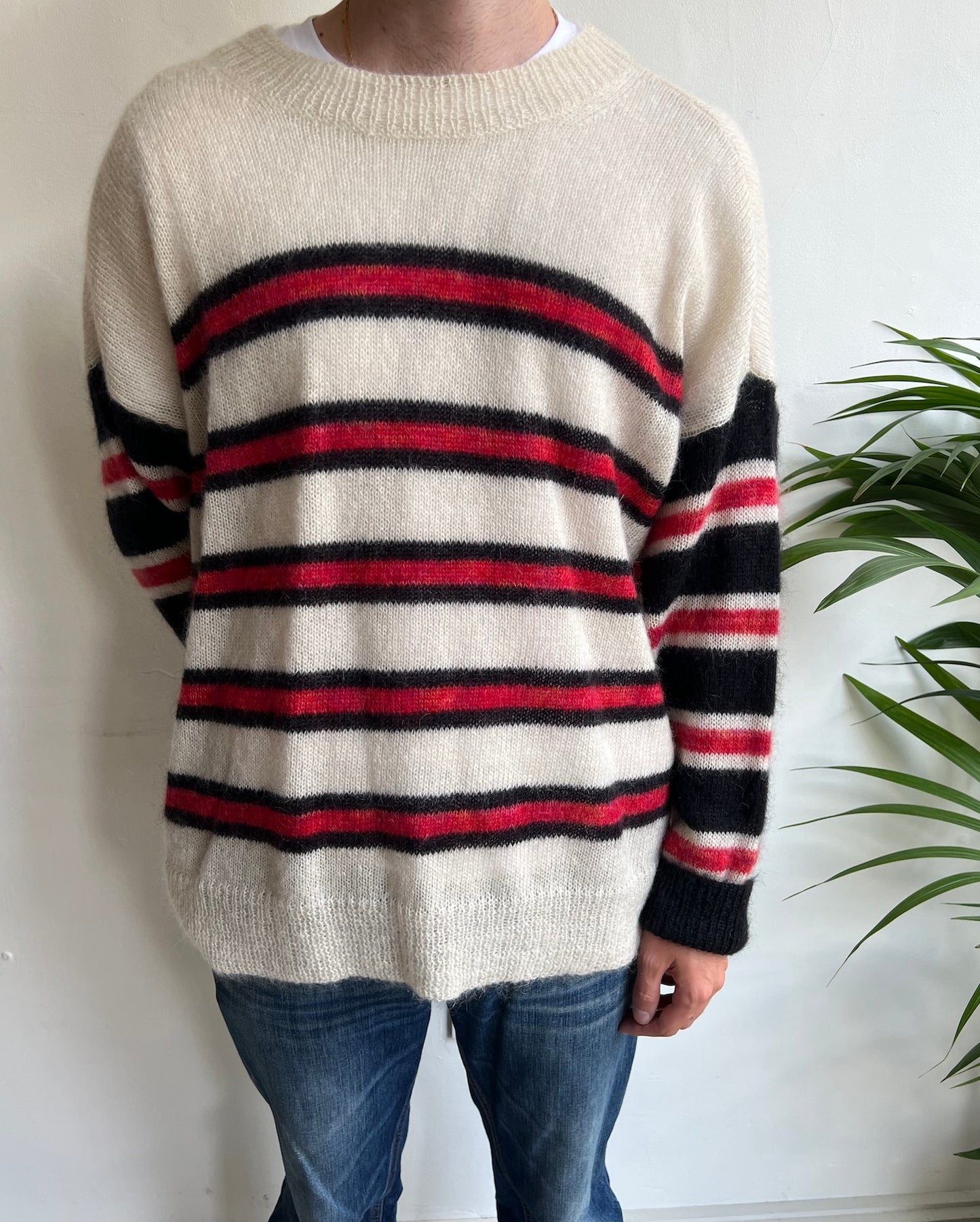 Striped Superkid Mohair Jumper ~ Size L