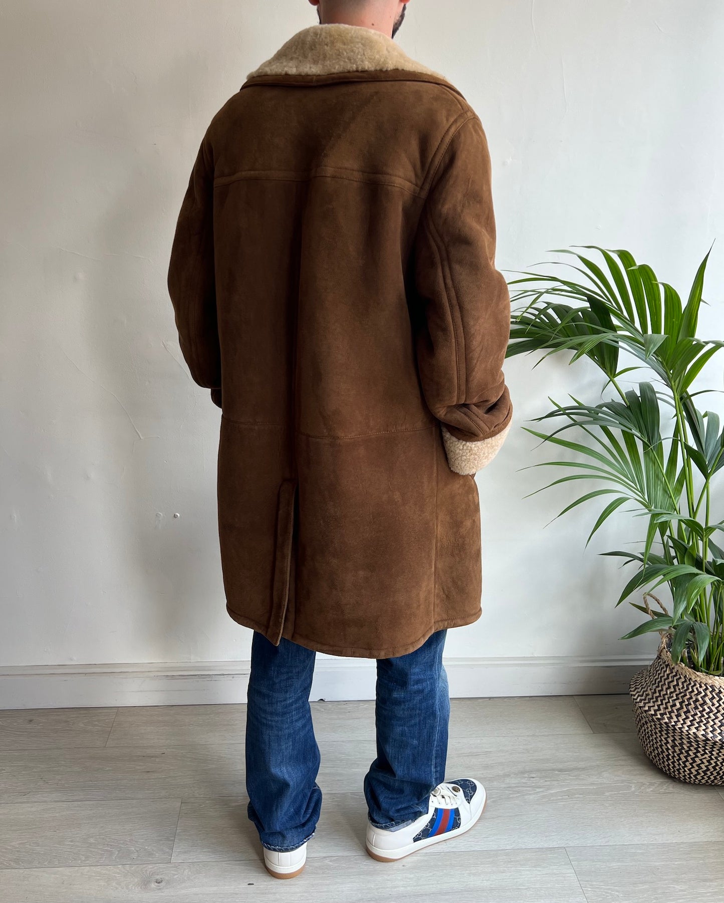 Classic Brown Shearling Coat ~ Size S