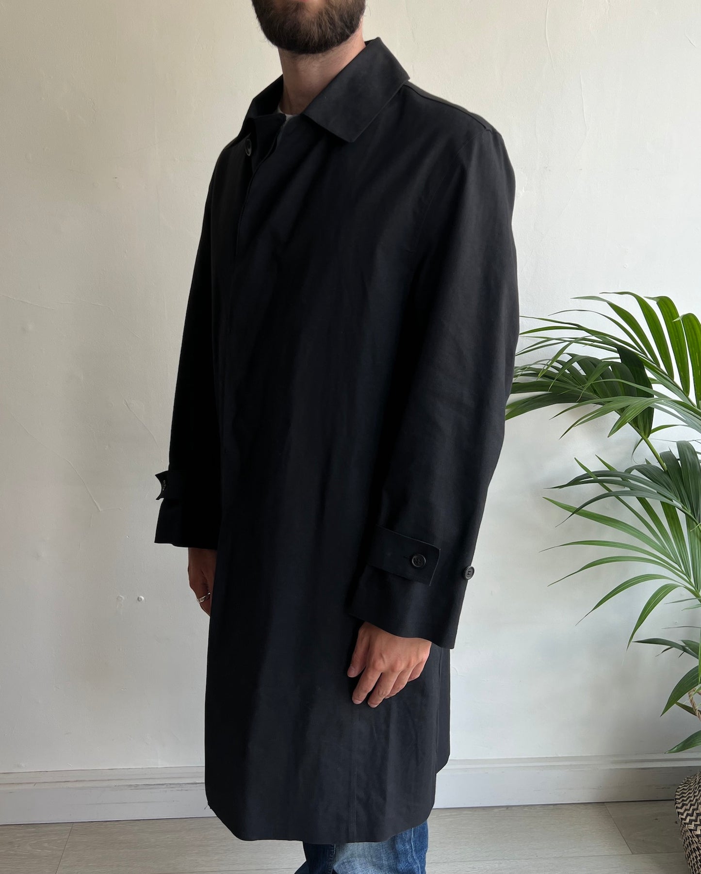 Black Gucci Cotton Mac ~ Size S side view