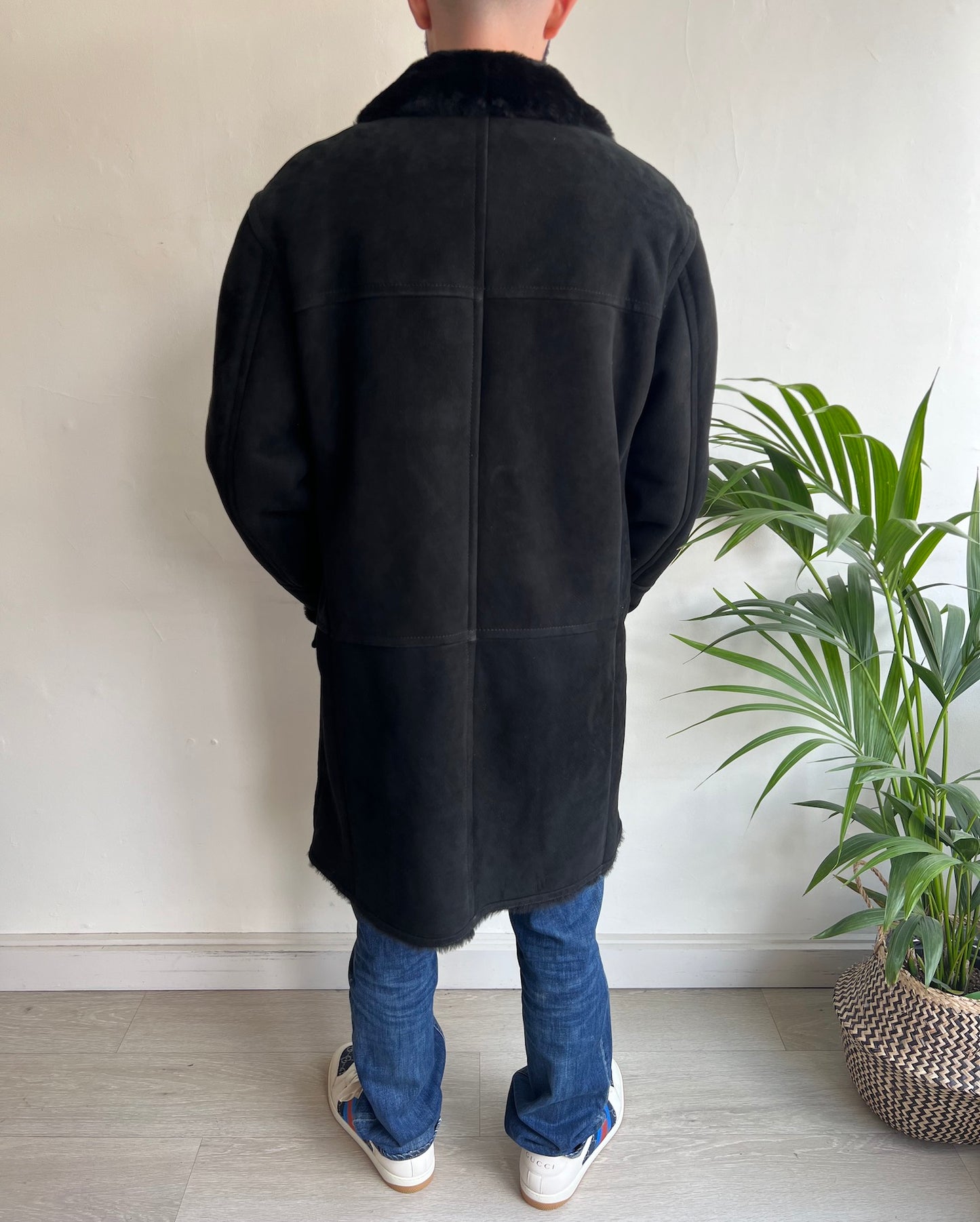 Black Gucci Shearling Coat ~ Size M rear view
