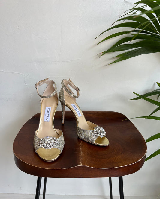 SALE - Gold & Silver Glittery Heels ~ Size 8