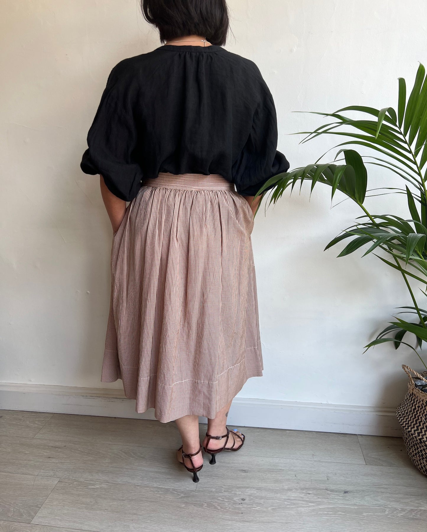 SALE - Wrap Skirt With Black Grosgrain Ribbon ~ Size 10