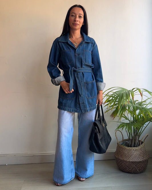 Reformation Belted Dylan Denim Jacket ~ Size M