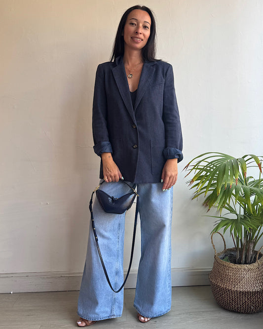 Maison Hotel Navy Linen Blazer ~ Size XS