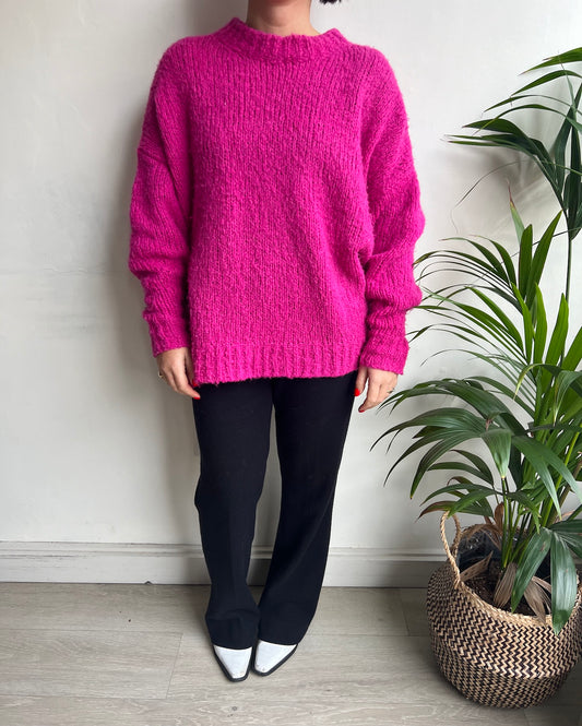 SALE - Pink Slubby Knit - Oversized 8