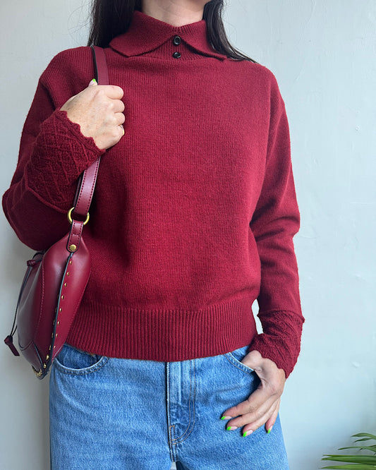 Soeur Burgundy Lyne Jumper ~ Size 10