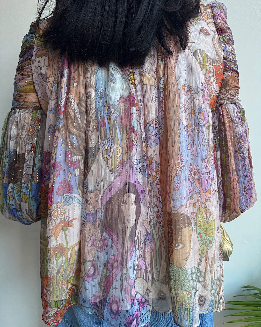 Zimmermann Silk Patterned Lurex Blouse ~ Size 6