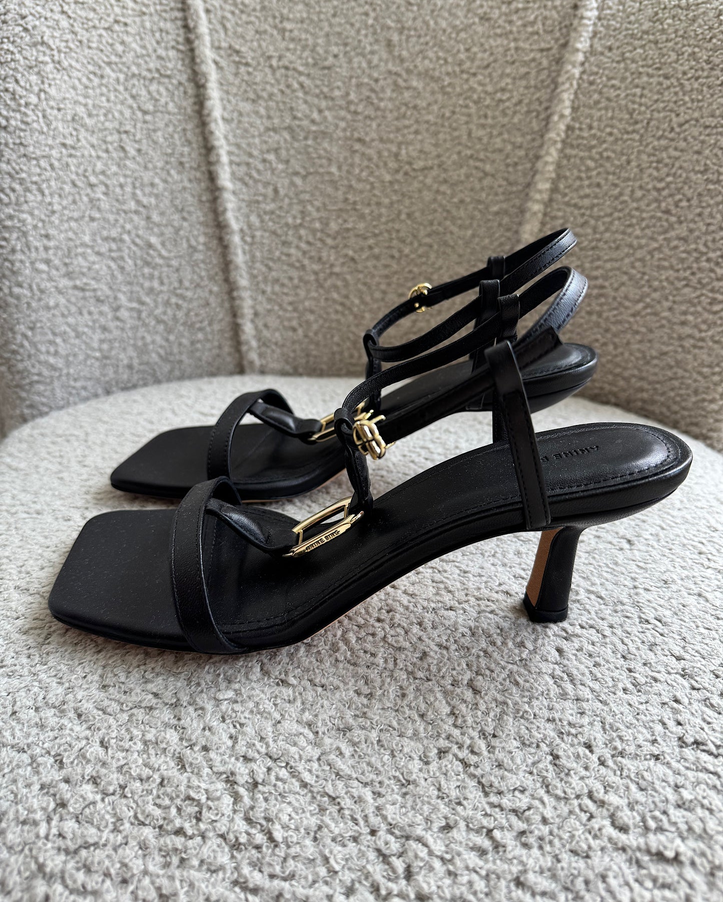 Black Heeled Sandals ~ Size 4