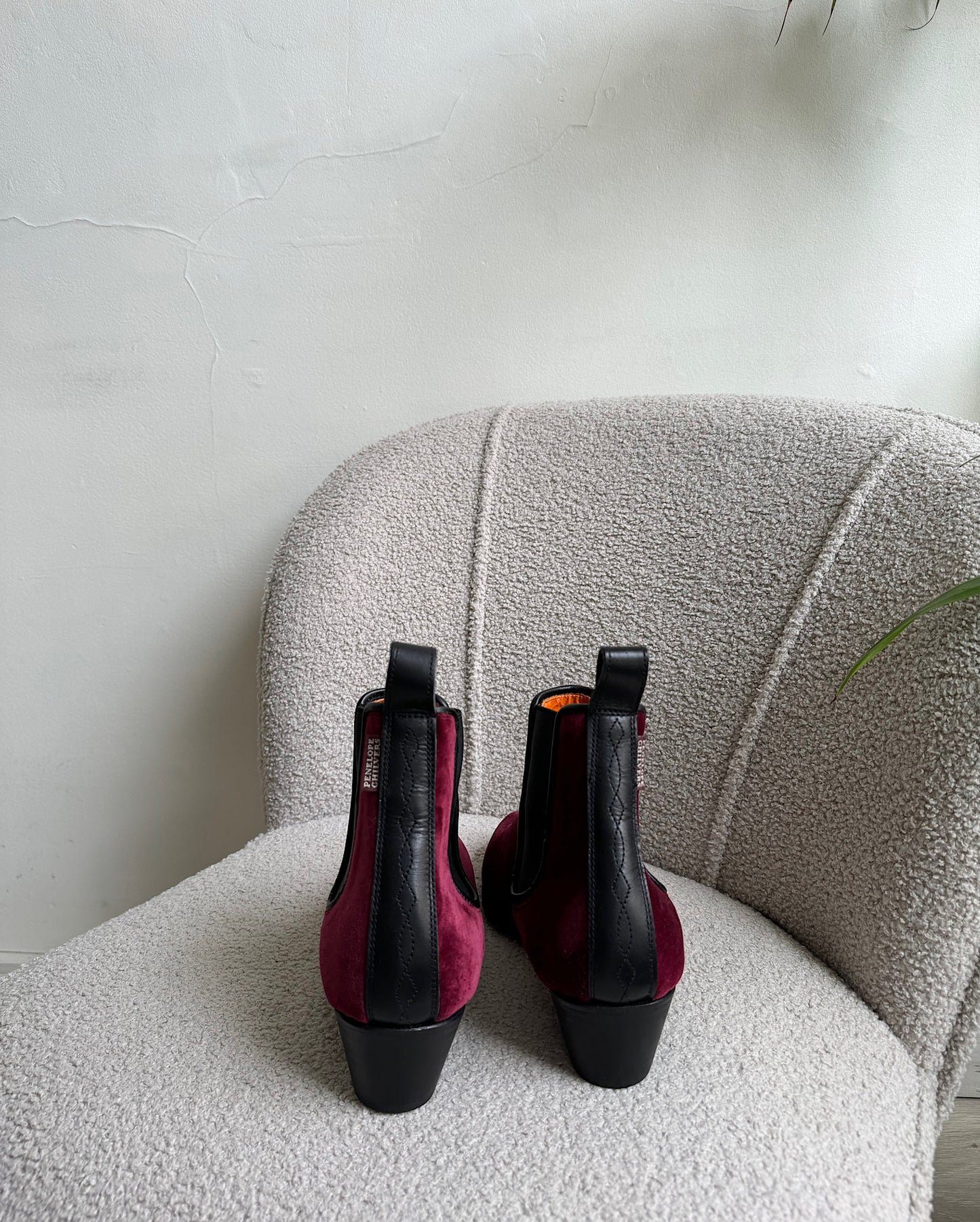 Red Velvet Boots ~ Size 4