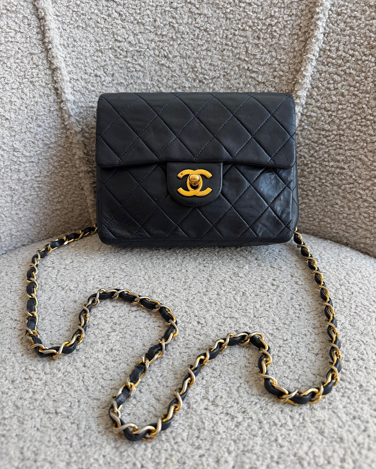 Chanel Navy Square Classic Flap Bag