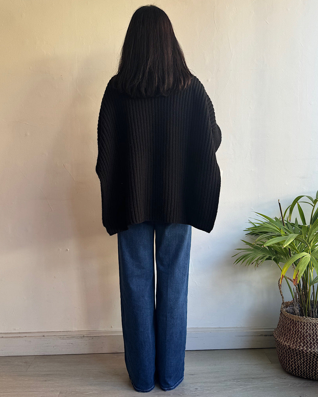 Joseph Black Ribbed Roll Neck ~ Size S