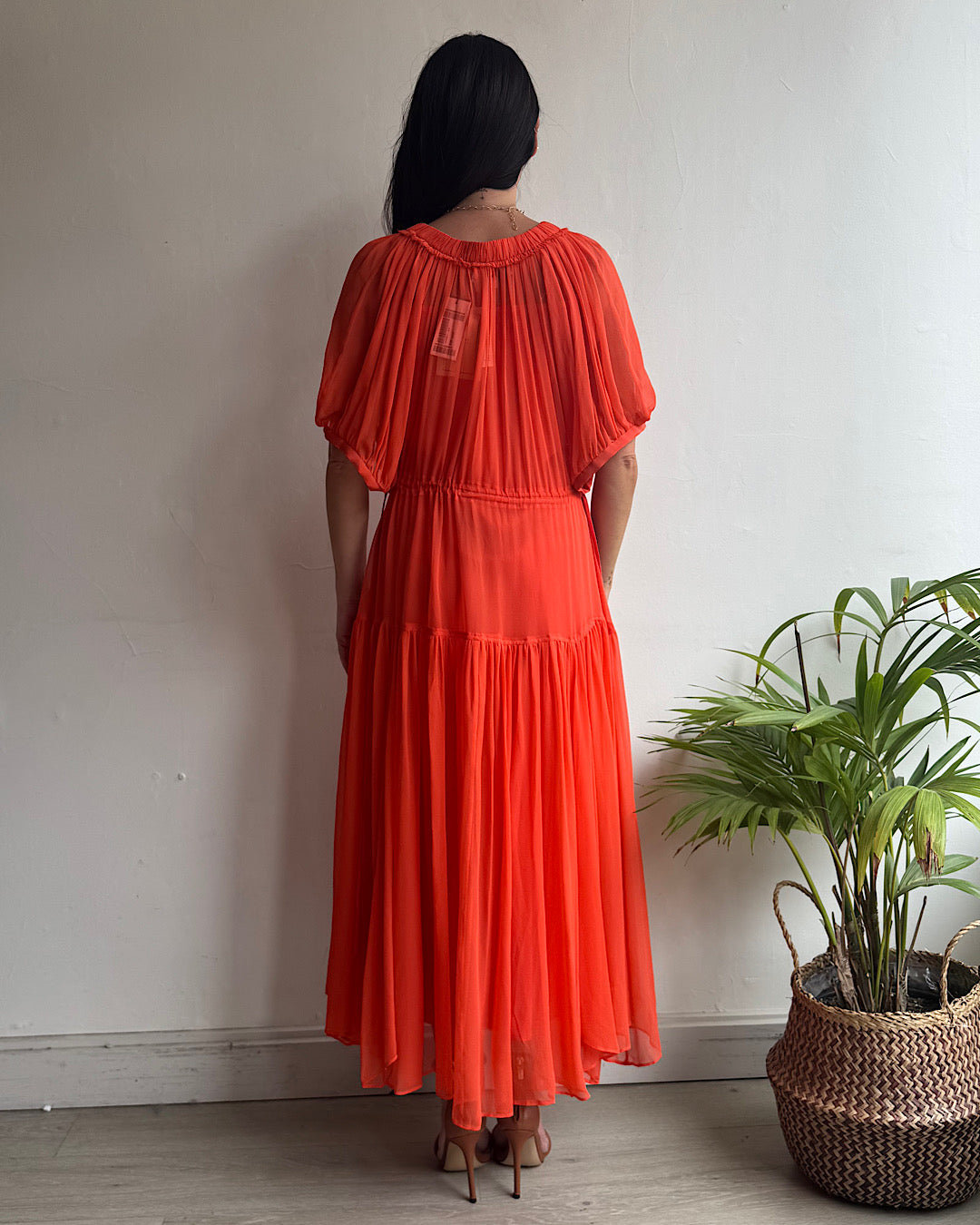 La Ligne Orange Silk Dress ~ Size S