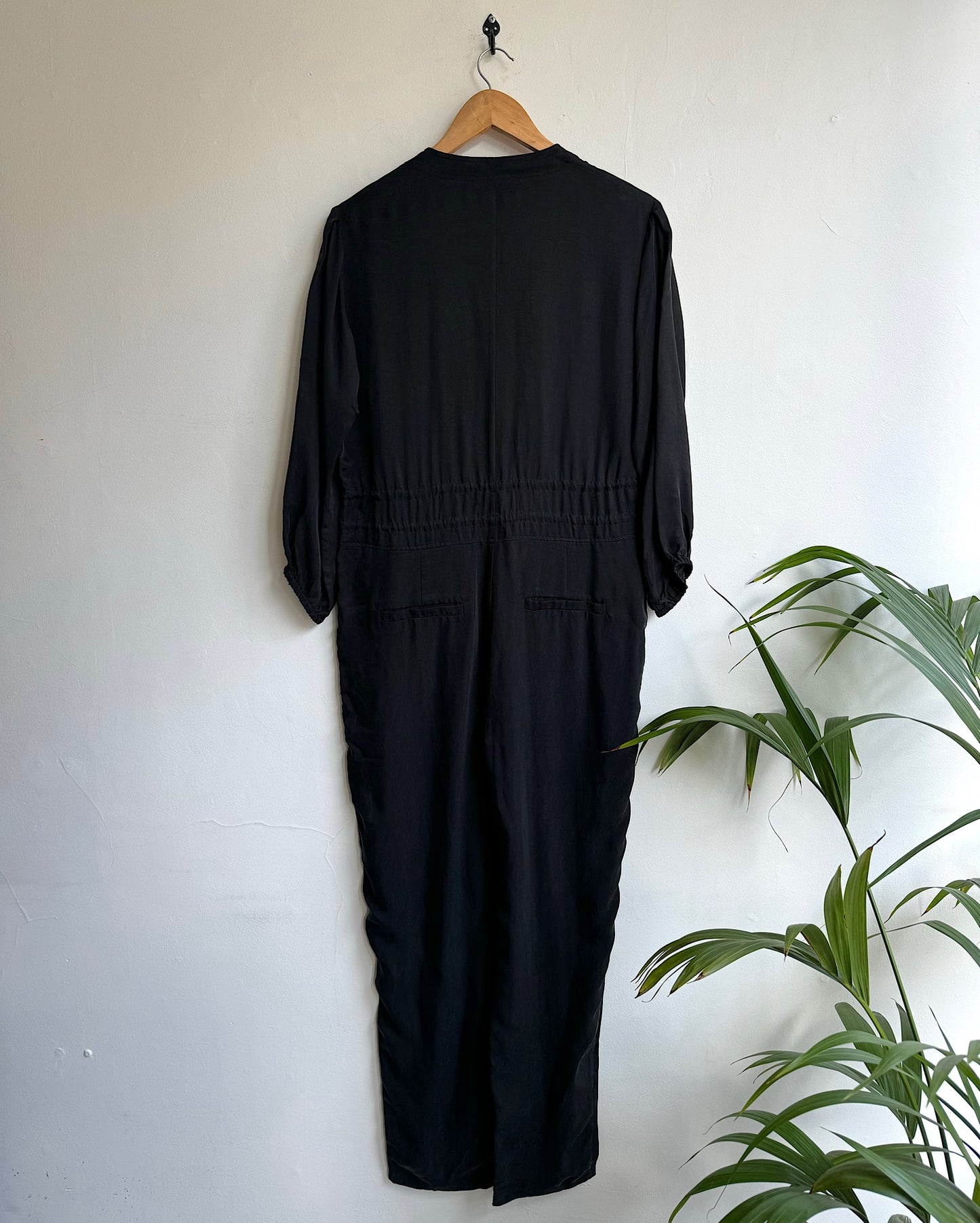 Black Bash Jumpsuit ~ Size S rear on hanger