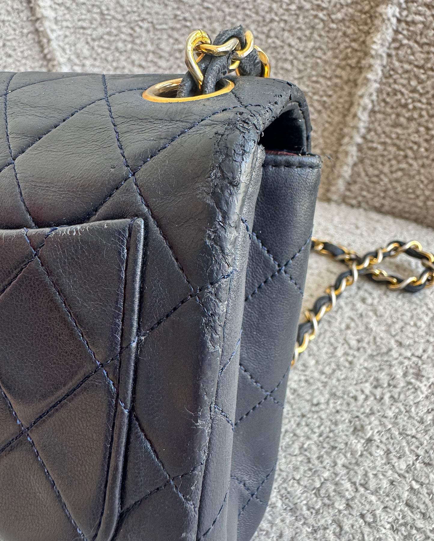 Chanel Navy Square Classic Flap Bag